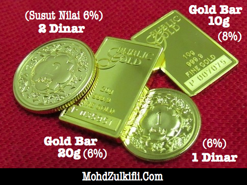 emas public gold 1 2 dinar gold bar 10g 20g