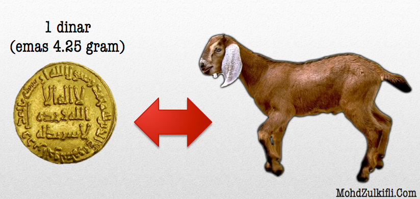 1 dinar seekor kambing zaman nabi