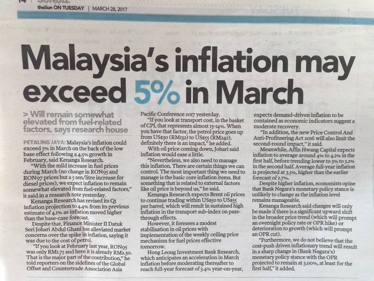 news malaysia inflation inflasi 2017