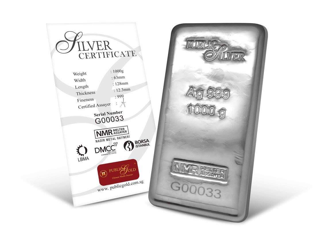 public gold pelaburan silver bar 1 kilogram