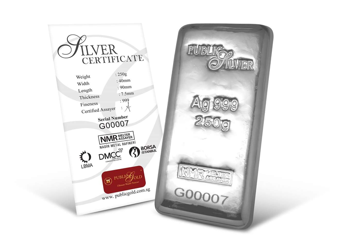 public gold pelaburan silver bar 250 gram