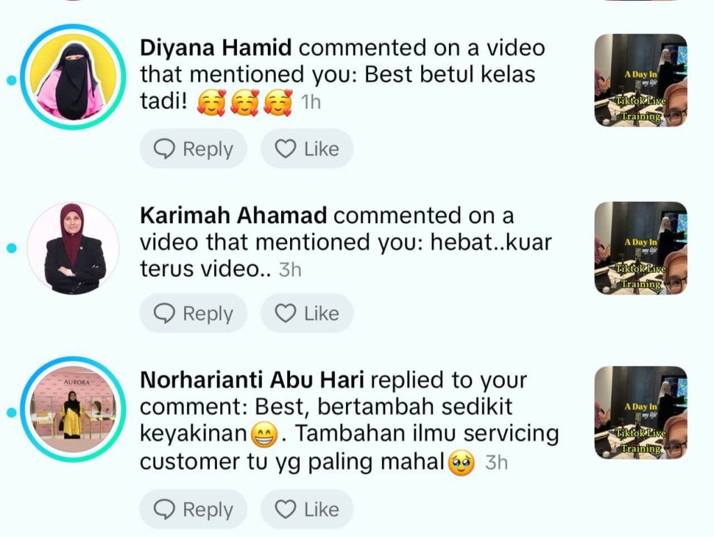 Dari 3 anak murid tak pernah LIVE.