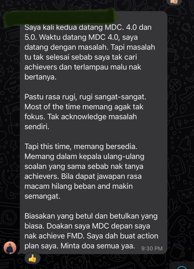 Testimoni Peserta MDC 1