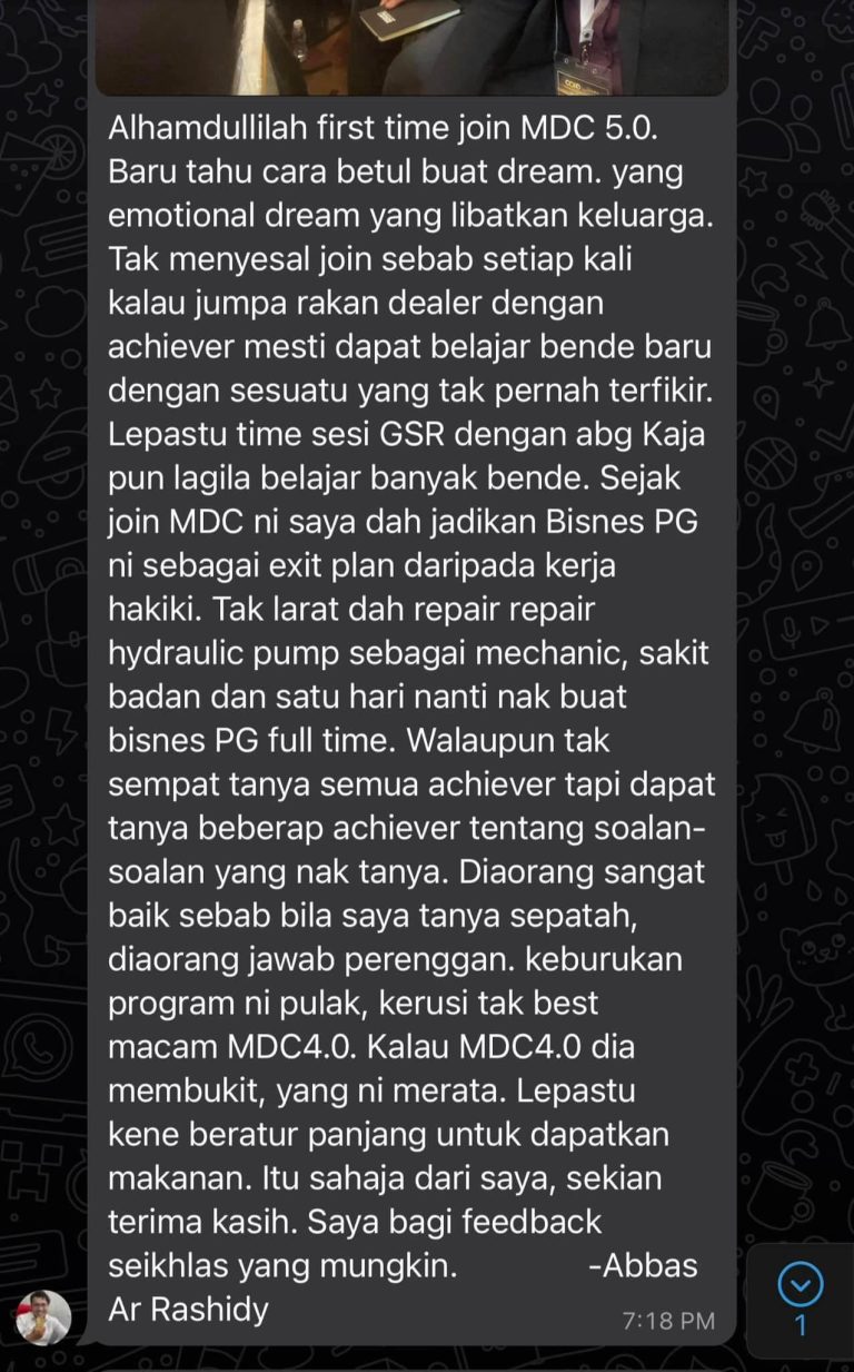 Testimoni Peserta MDC 7