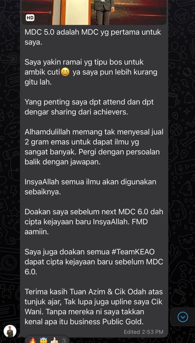 Testimoni Peserta MDC 9